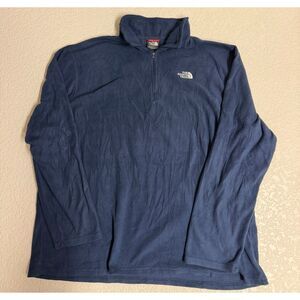 The North Face Men's XXL Navy Blue Quarter Zip Fleece Pullover Jacket
